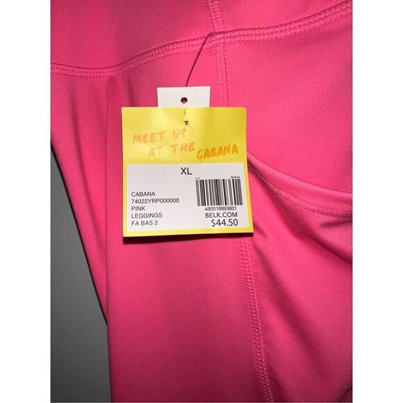 Barbie Pink Cabana by Crown & Ivy  workout leggings NWT women’s size XL - Picture 2 of 5